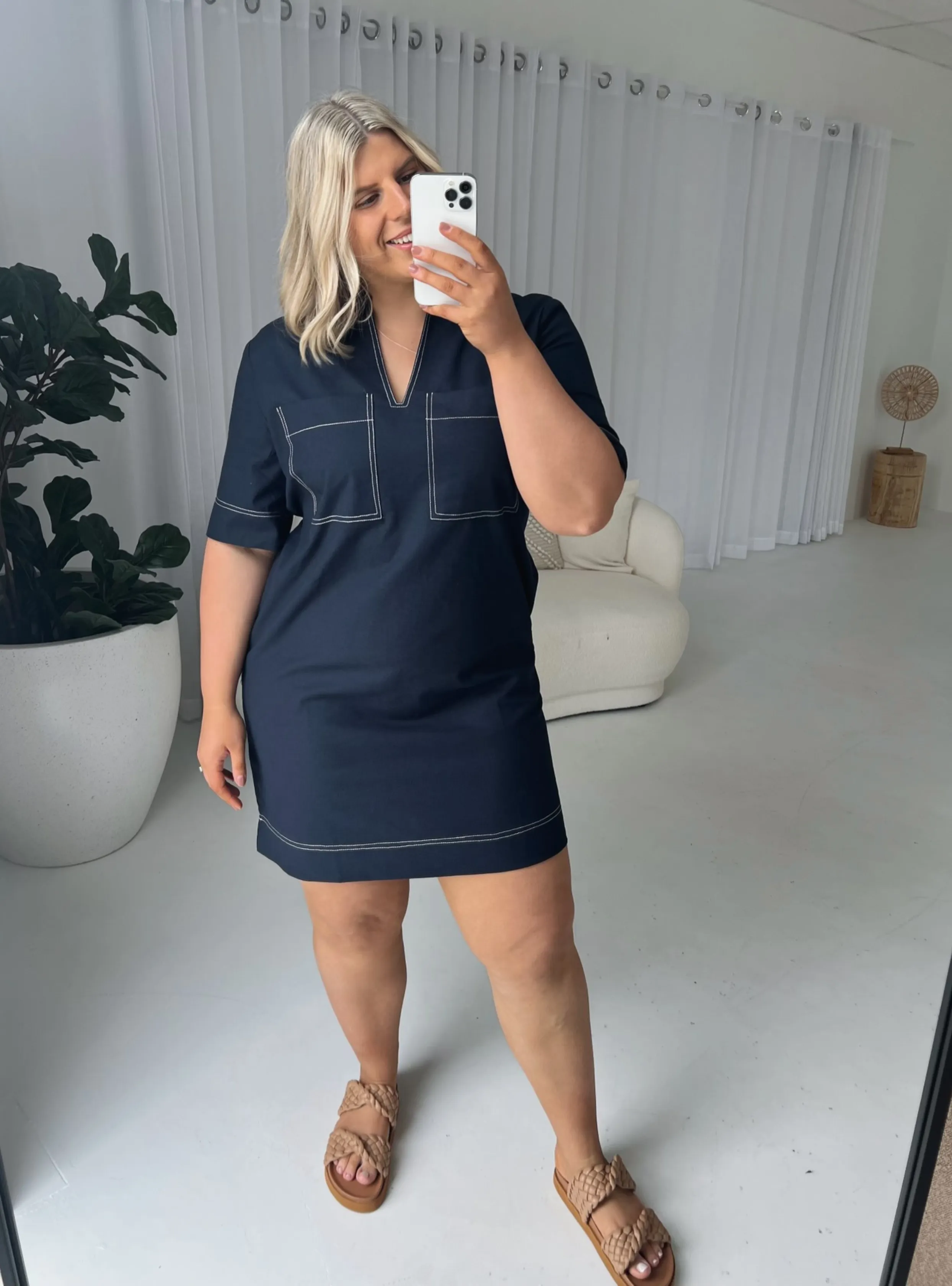 JAINEY DRESS - Navy