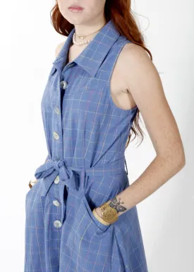 Jo Dress In Albern Blue Plaid