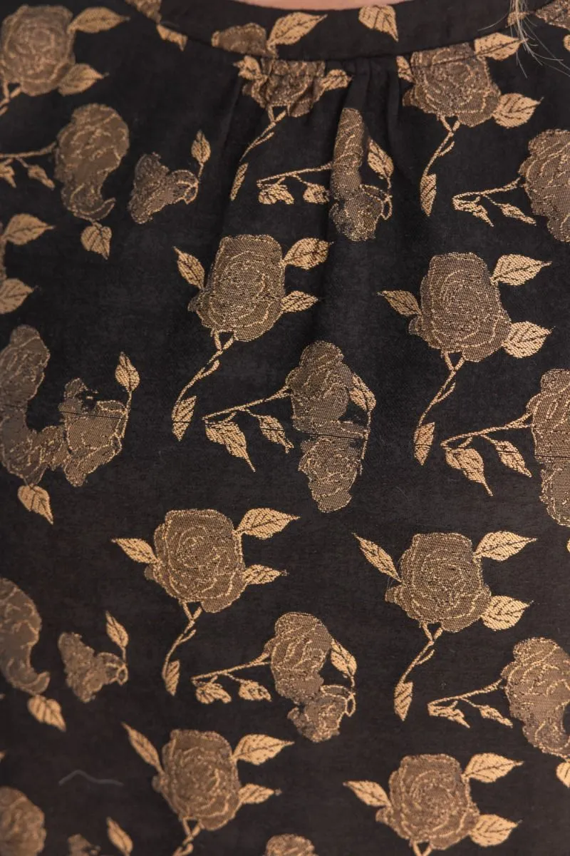 Julian Rose Printed Tier Puff Sleeve VOY Dress