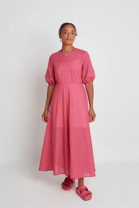 Katherine Dress - Magenta Check