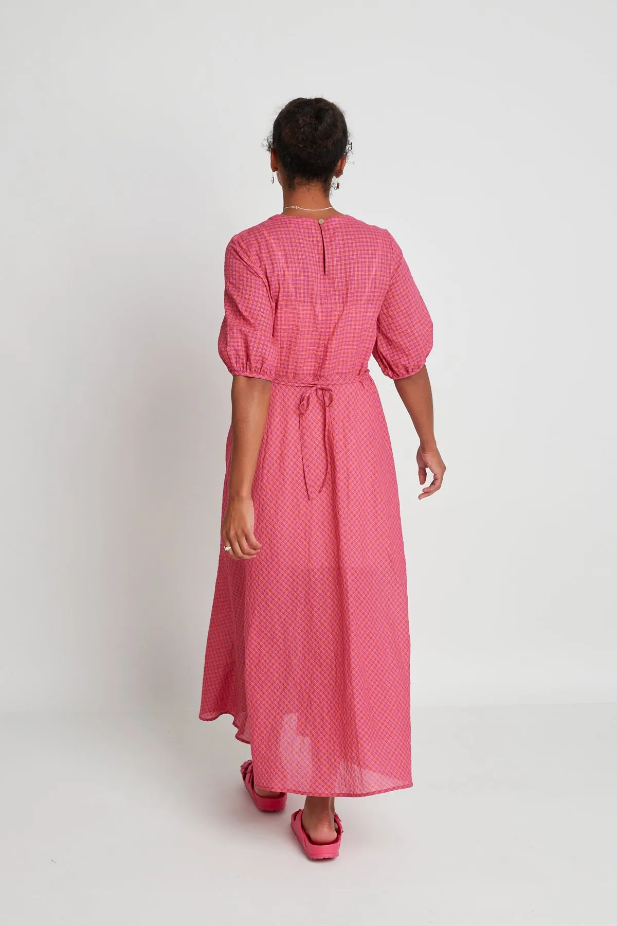 Katherine Dress - Magenta Check