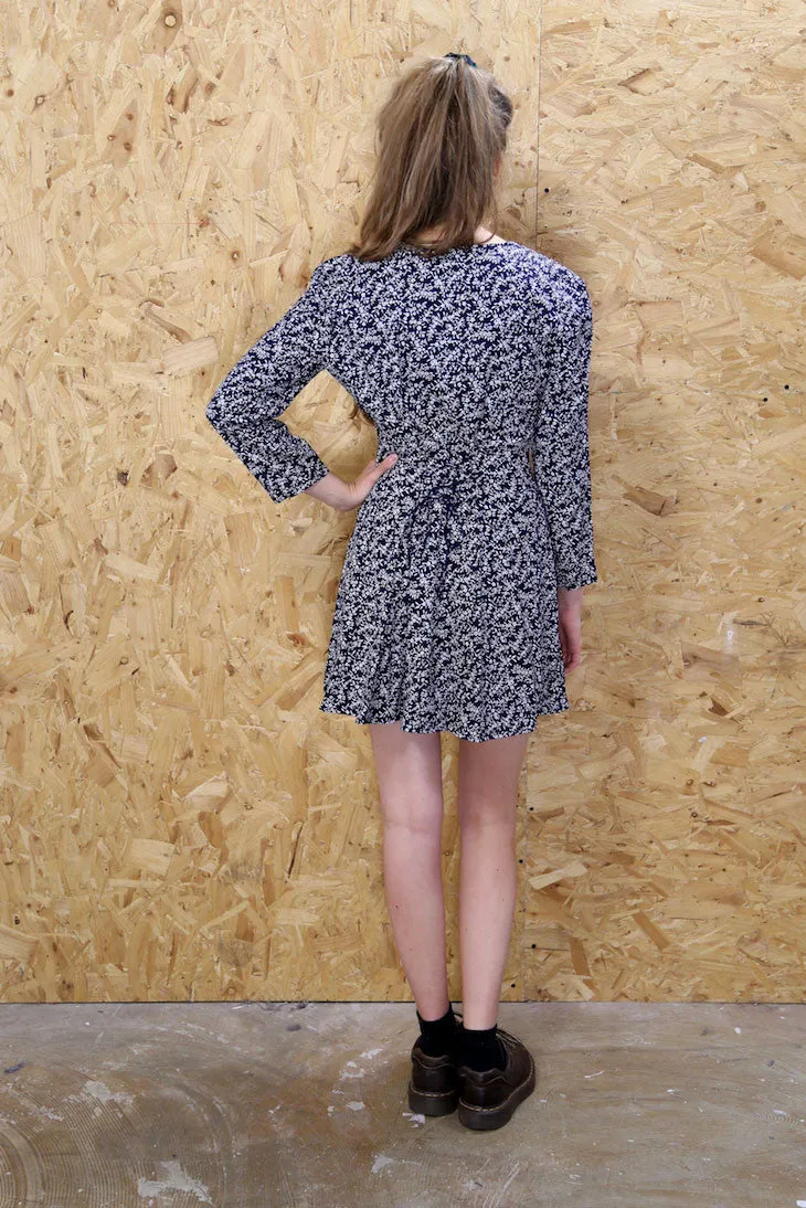 Lace Collared Floral Print Dress