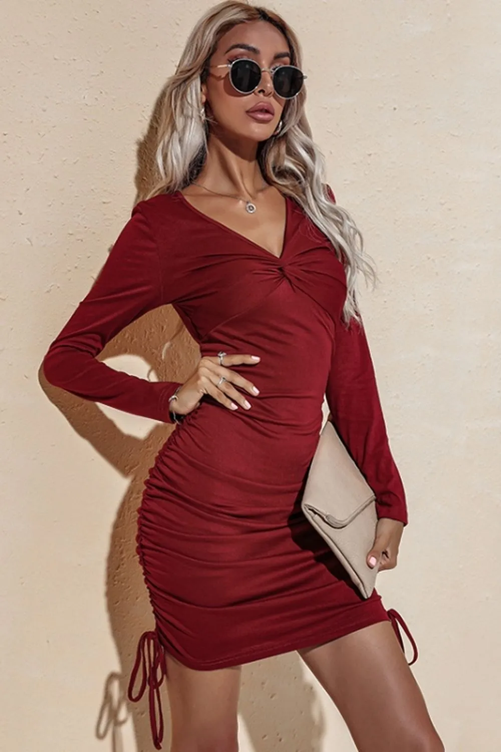Long Sleeve V-Neck Dress