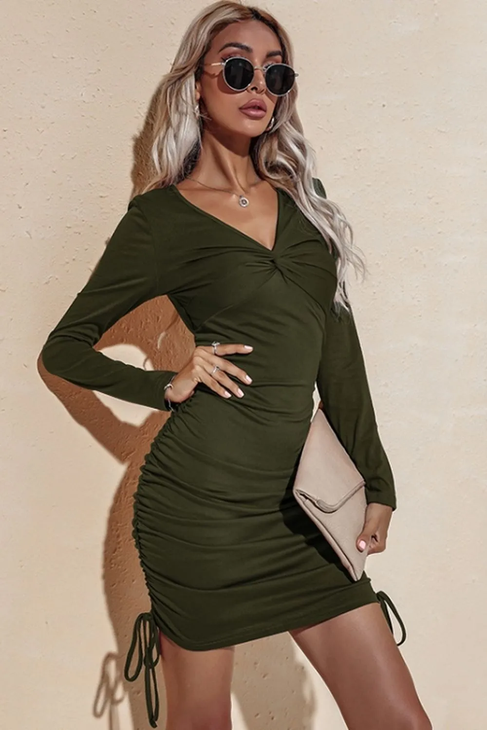 Long Sleeve V-Neck Dress