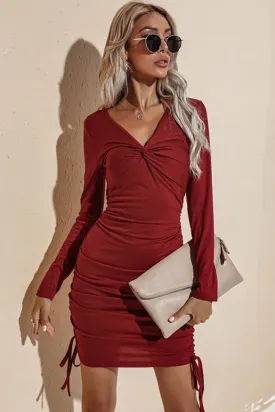 Long Sleeve V-Neck Dress