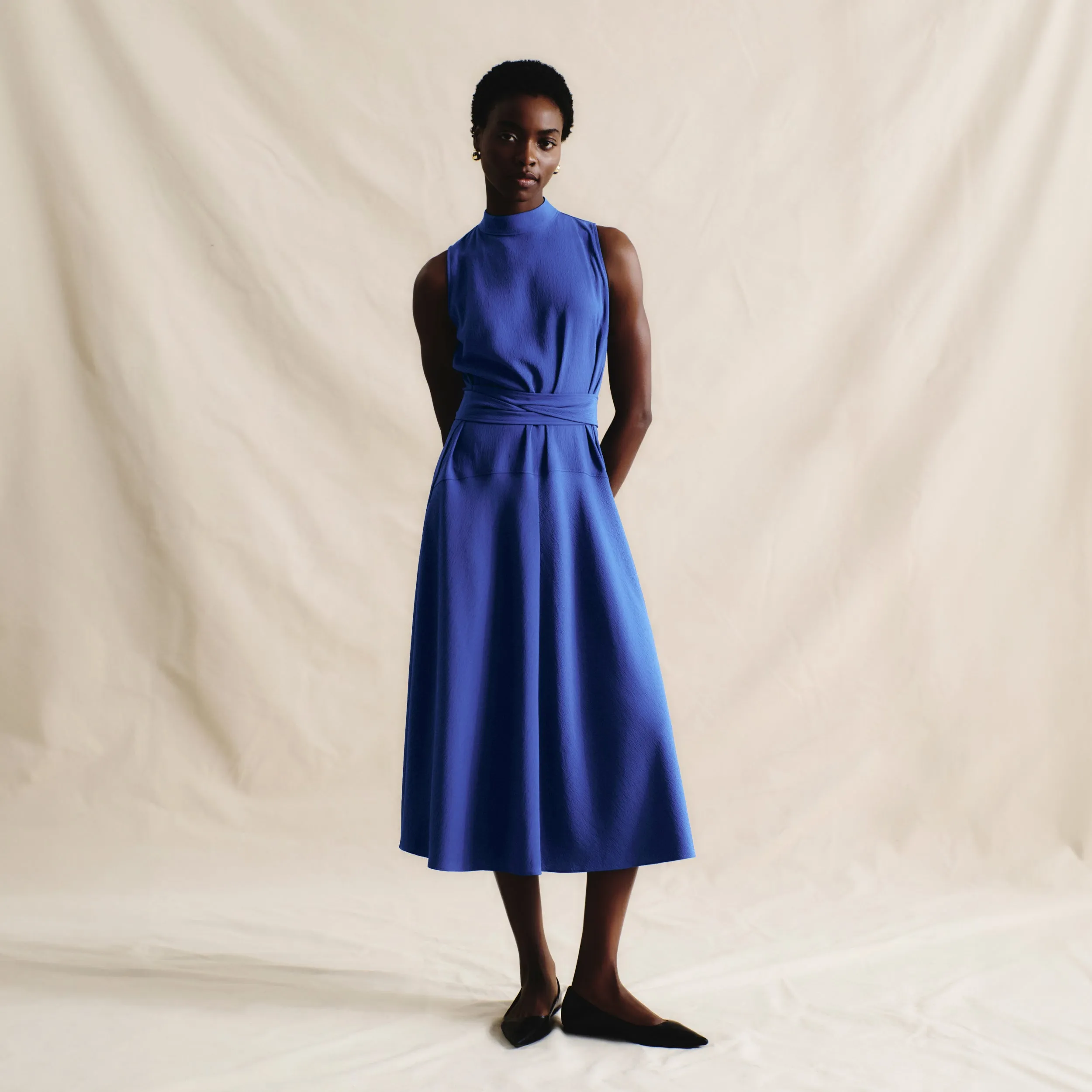 Martina Dress - Eco Heavy Soft Wave :: Royal Blue