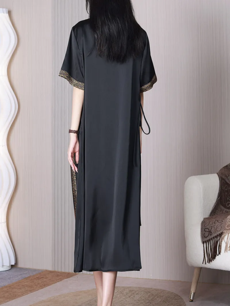 Nature Love V-neck Middlw Waist A-line Dress