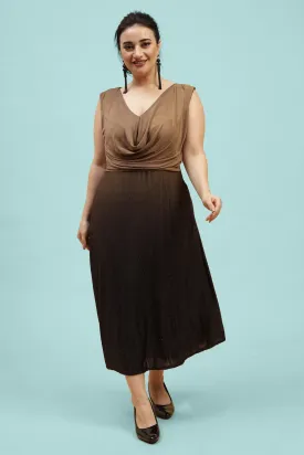 Ombre Gradient Hot Midi Dress for Kitty Party