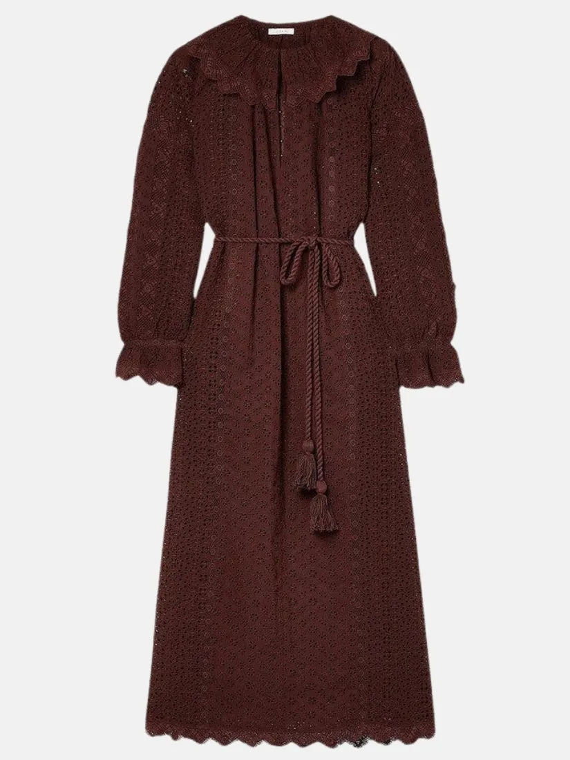 Persephone Belted Broderie Anglaise Maxi Dress
