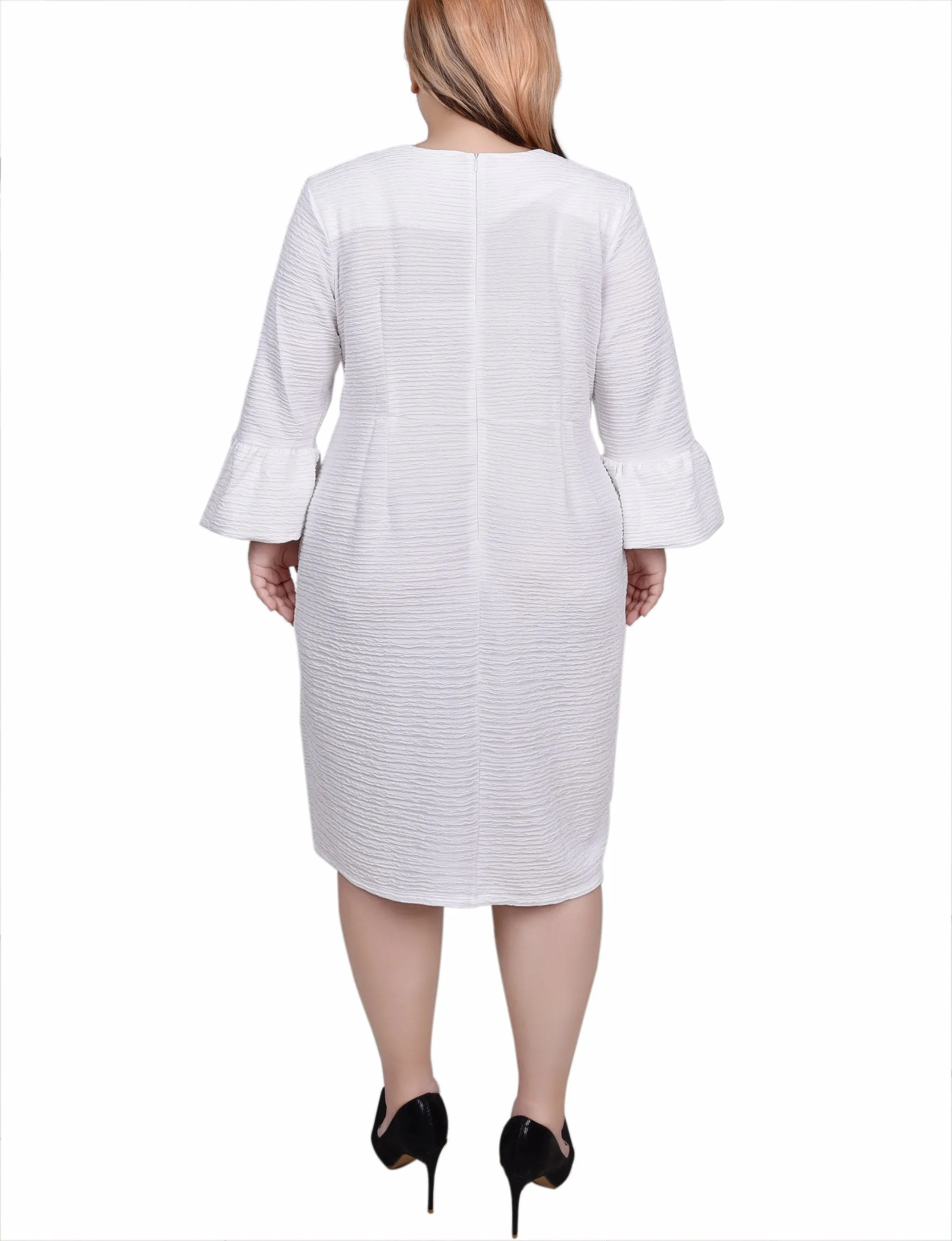 Plus Size 3/4 Length Pearl Detail Dress