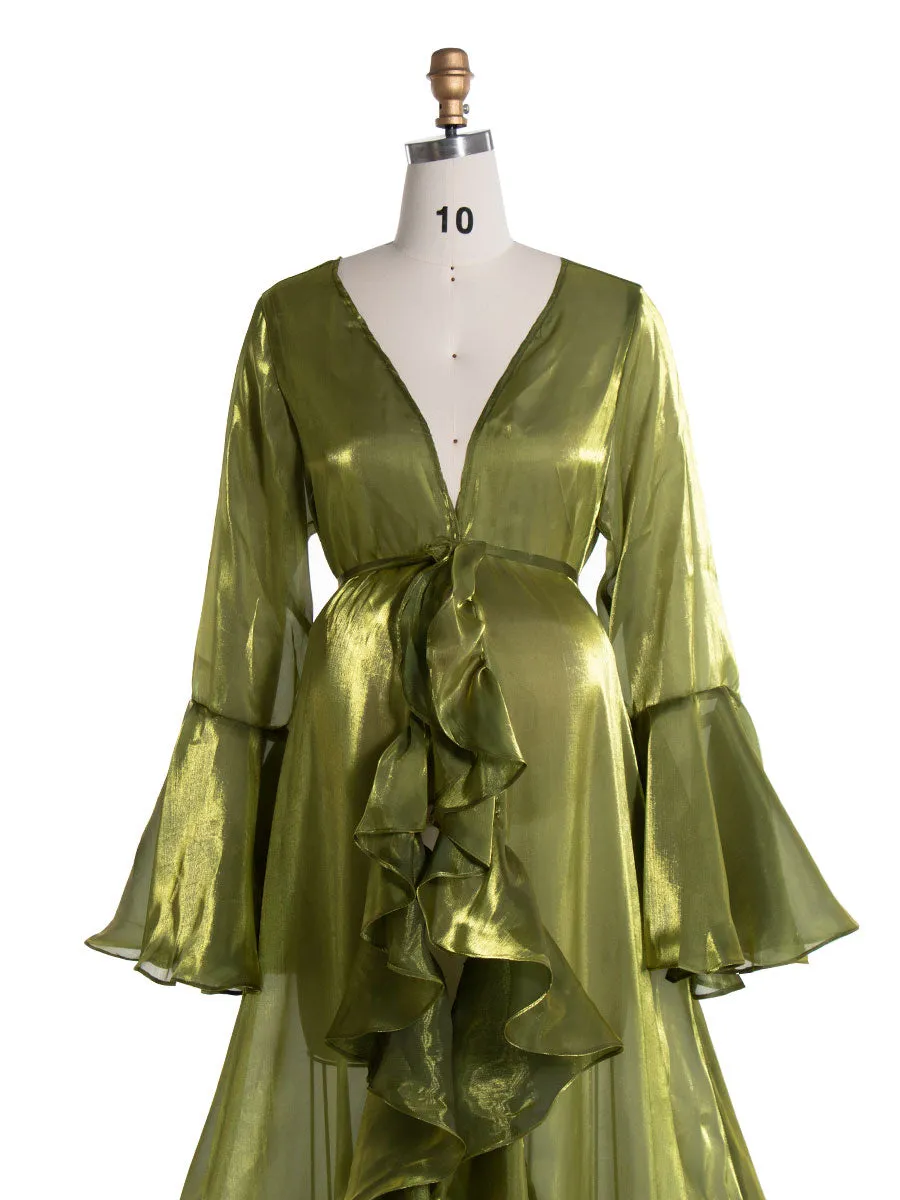 Ruffles Flar Sleeves Maternity Photoshoot Dress Pregnancy Dresses for Photo Shoots YW240524