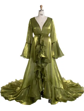 Ruffles Flar Sleeves Maternity Photoshoot Dress Pregnancy Dresses for Photo Shoots YW240524