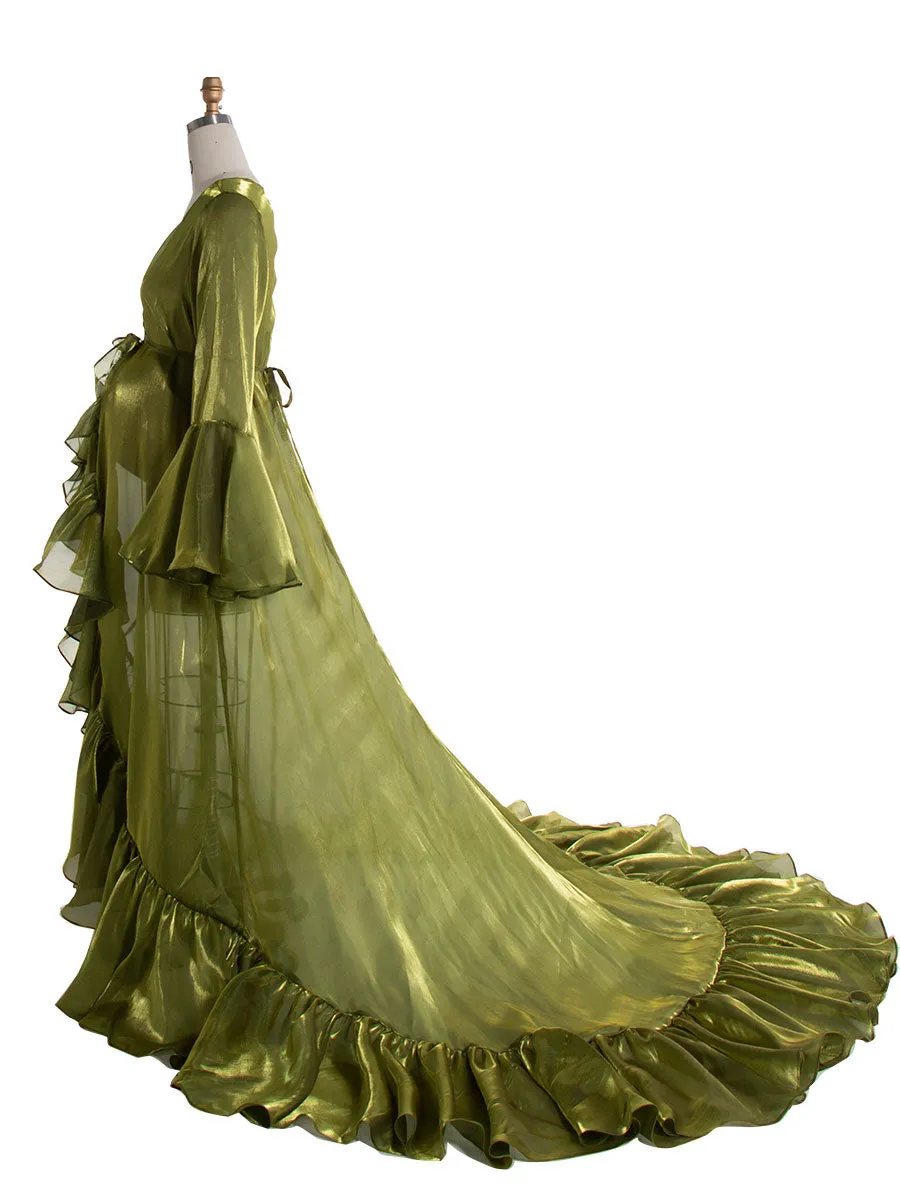 Ruffles Flar Sleeves Maternity Photoshoot Dress Pregnancy Dresses for Photo Shoots YW240524