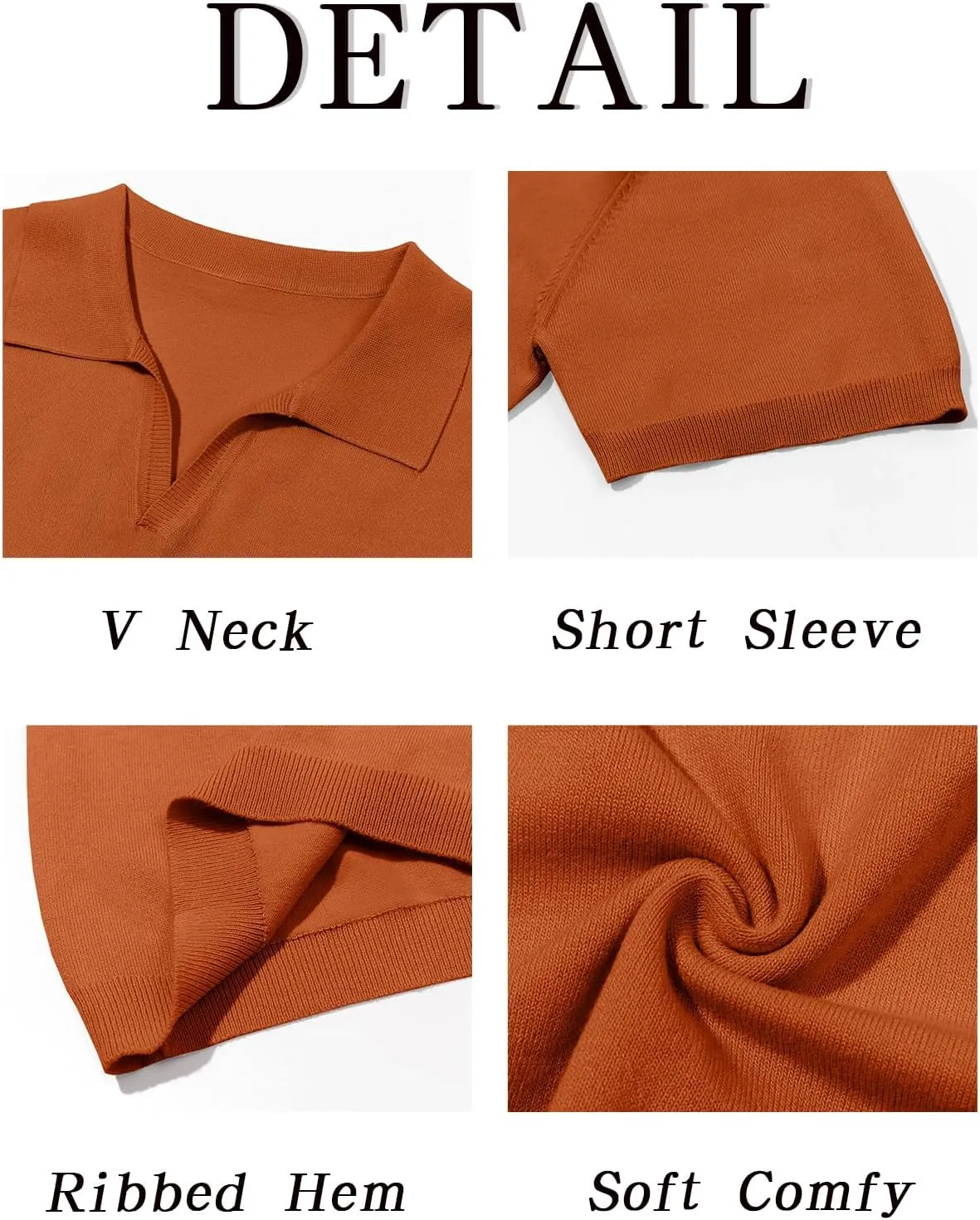 Runcati Men's V Neck Polo Shirts Short Sleeve Muscle Gym Knitted Golf Shirts Casual Slim Fit Tops
