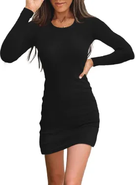 Samefar Womens Ribbed Scoop Neck Sleeveless Tank Dresses Basic Bodycon Mini Dress