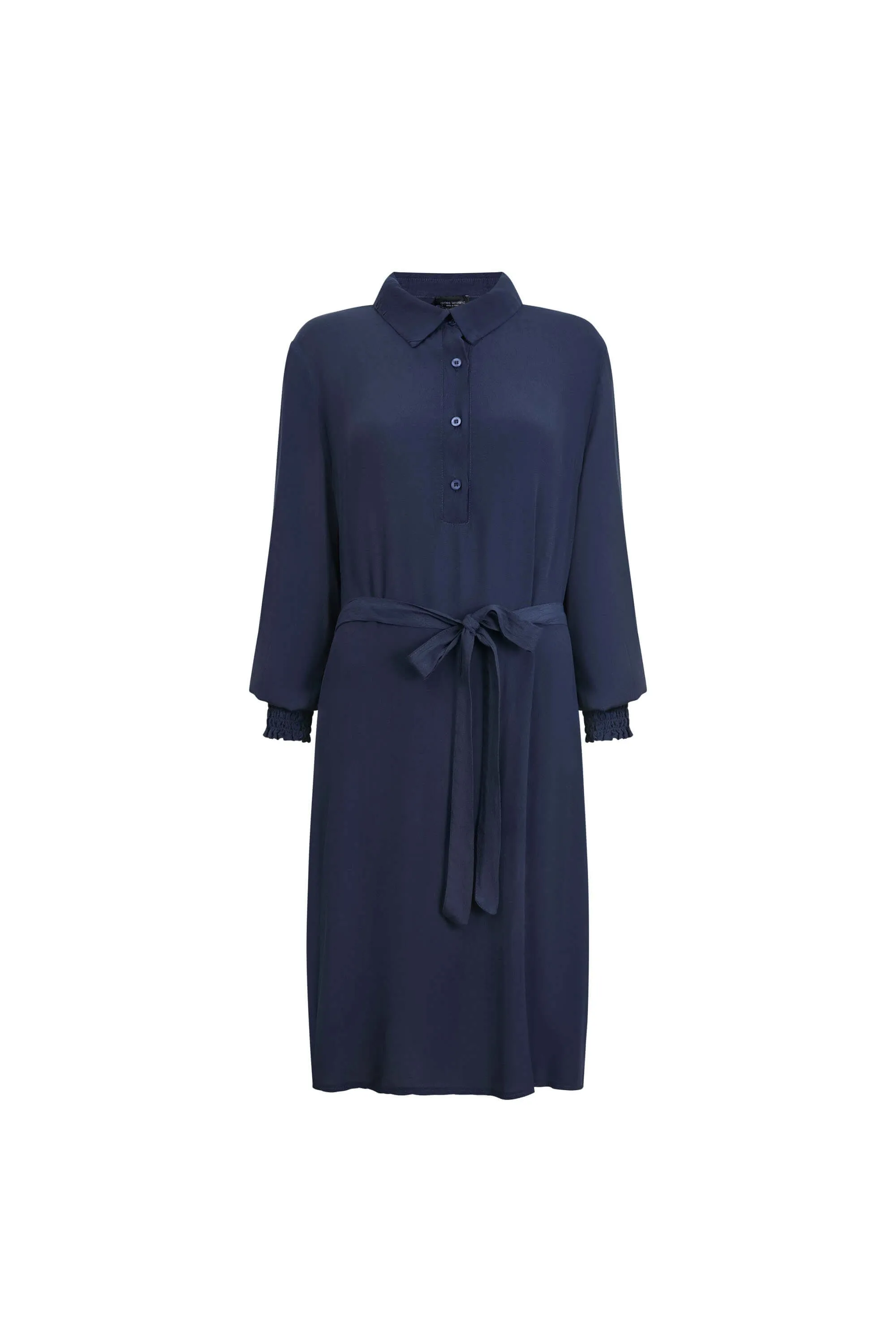 Shirt Collar Belted Dress