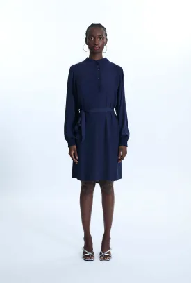 Shirt Collar Belted Dress