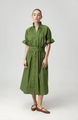 Su158 Evergreen Ric Rac Midi Dress