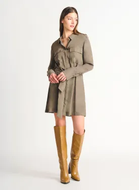 Tencel utility dress in Soft Khaki