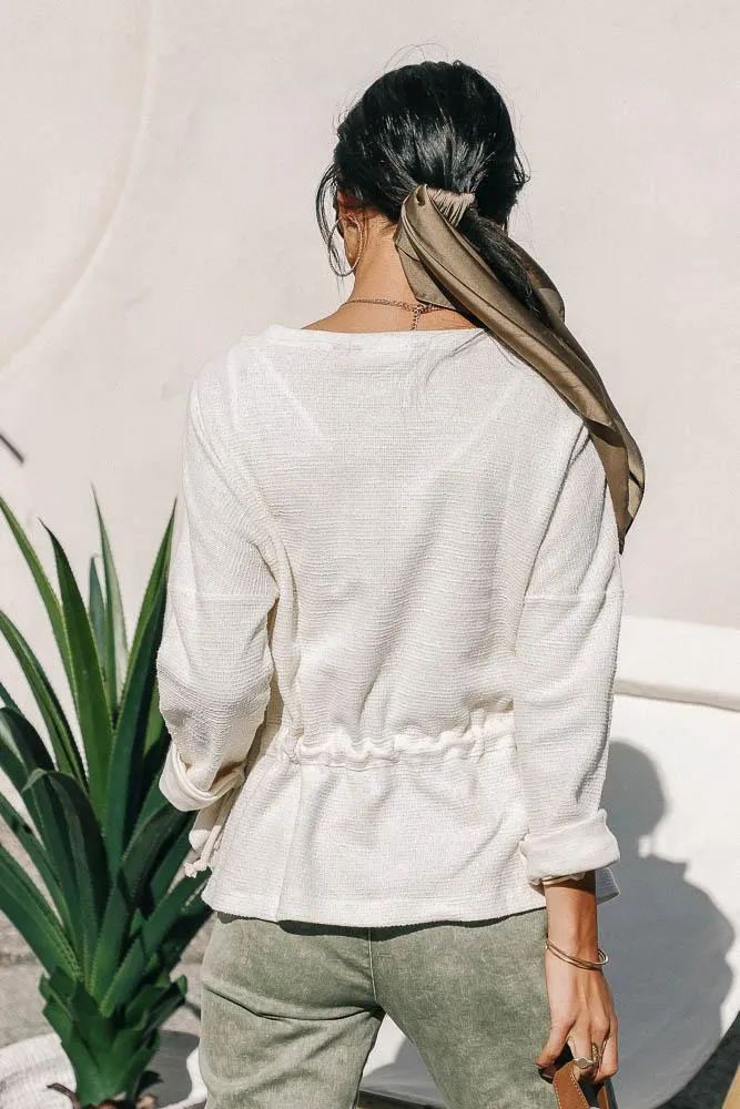 Textured Cinch Waist Top