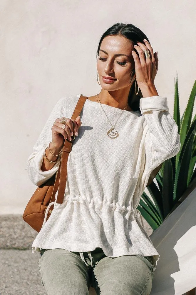 Textured Cinch Waist Top