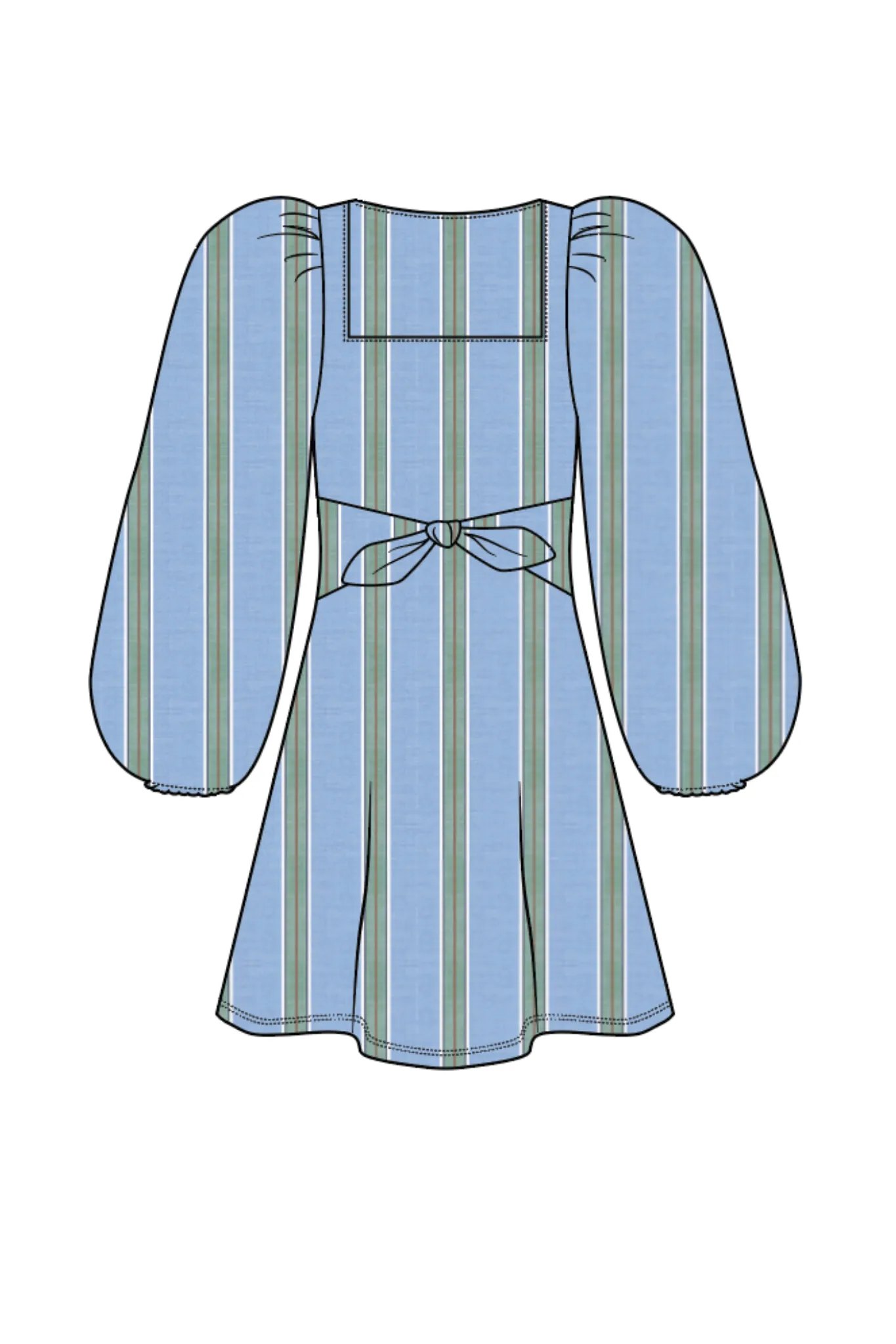 The Crew Dress - Hydrangea Stripe
