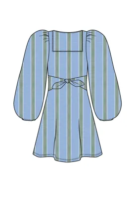 The Crew Dress - Hydrangea Stripe
