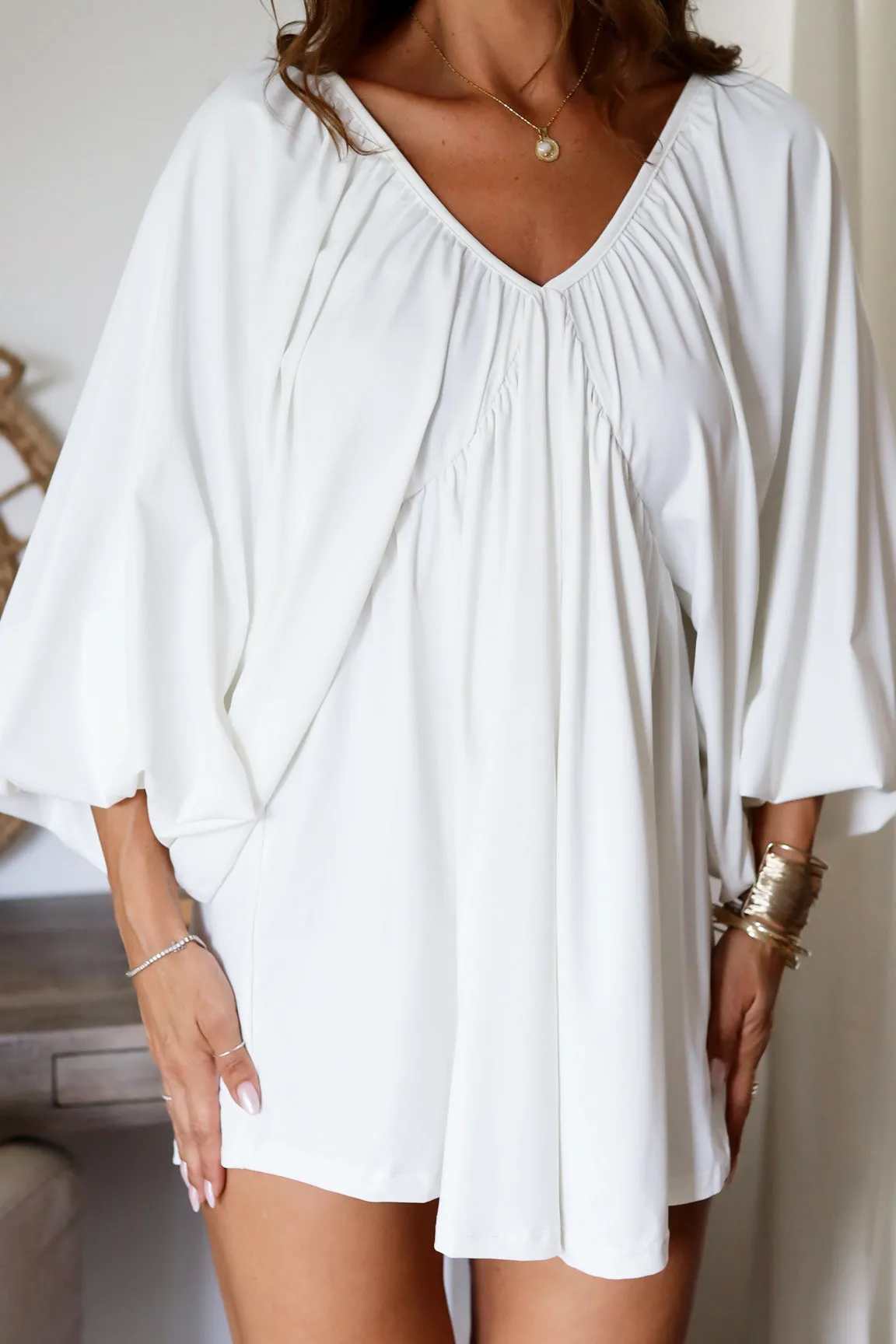 The Eli Mini Dress- Ivory