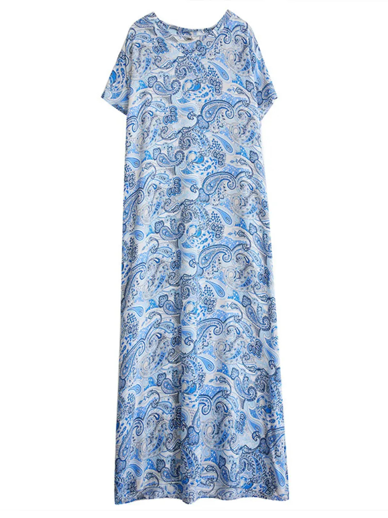 The Lost Heart Women's Cotton V-neck Floral A-line Dress