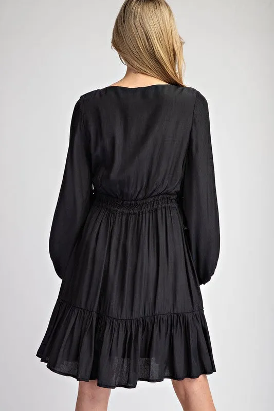 Tiered V Neck Dress