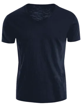 Trendy Mens V Neck Cotton Basic Tee