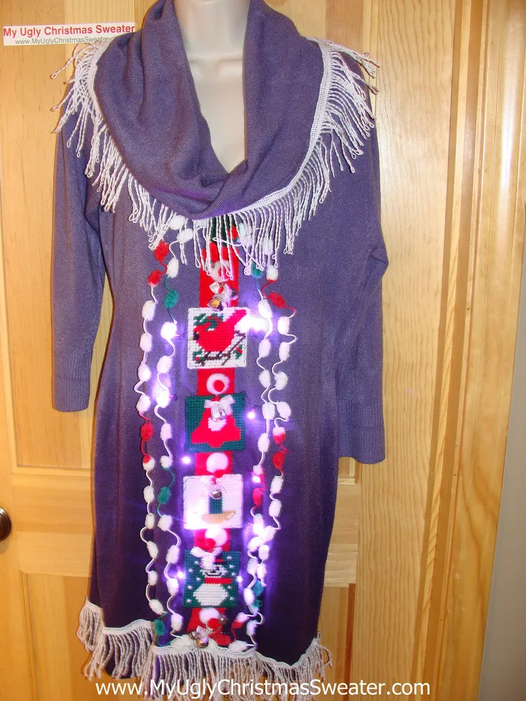 Ugly Christmas Sweater Party Tacky Dress with Lights (d29)
