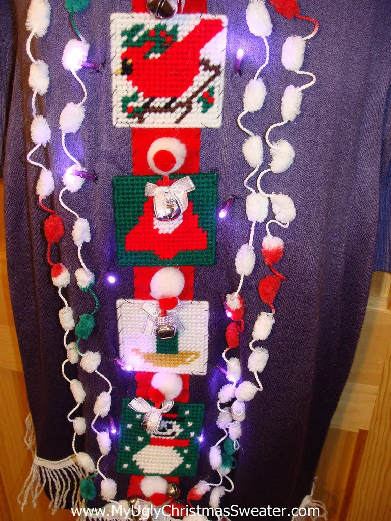 Ugly Christmas Sweater Party Tacky Dress with Lights (d29)