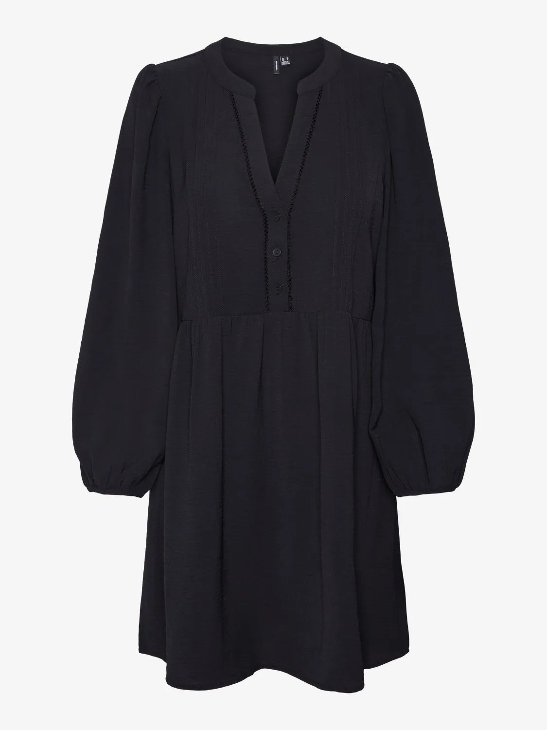 V-Neck Waisted Long Sleeve Dress