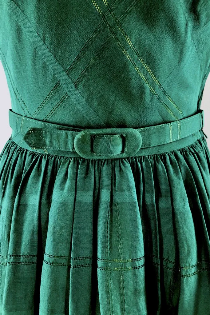 Vintage Forest Green Day Dress