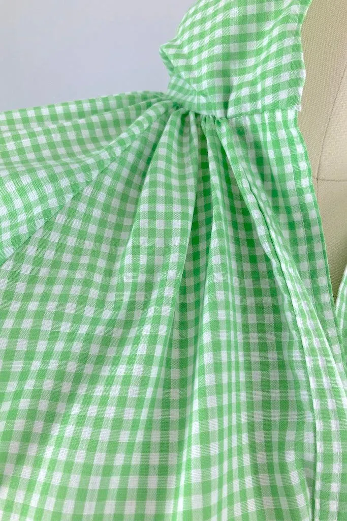 Vintage Green Gingham Dress