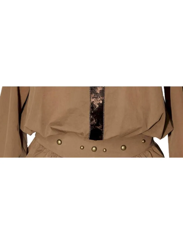 Waist Cinching Lace Hem Shirt【s0000006267】